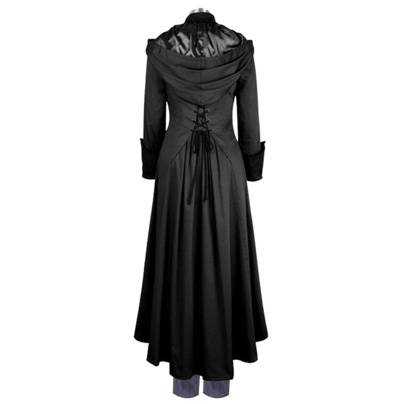 Women Gothic Long Coat Goth Punk Emo Vintage Tailcoat Steampunk Coat